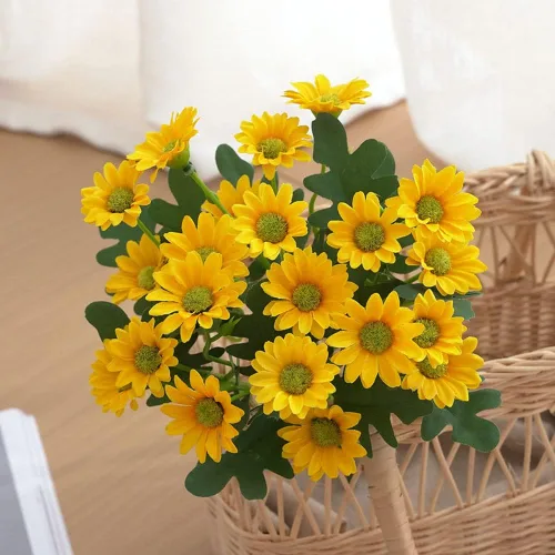 Sunflowers Artificial Flowers for Decoration Rose Peony Silk Small Bouquet Flores Party Spring Wedding Home Party Bridal Bouquet Decoration Fake