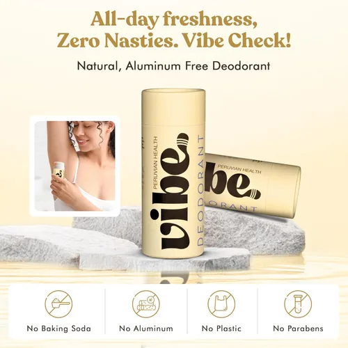 Miniatura 2 de Vibe - Desodorante natural sin aluminio para mujeres y hombres, control de olores de larga duración con aceite de coco orgánico y cera de abejas