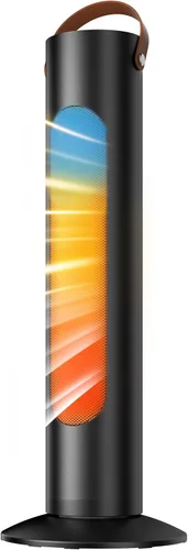 Calentadores eléctricos para uso en interiores, calentador de torre de 25 pulgadas y ventilador combinado con oscilación de 70°, 1500 W, 2 modos,