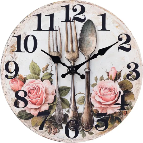 Miniatura 14 de Reloj de pared decorativo para baño, estilo rústico, impermeable, de cristal, para baño, piscina, jardín (12 pulgadas, azul)