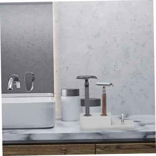 Miniatura 3 de Mipcase 2 unids herramienta para moldear la barba, soporte de pared recto de la maquinilla de afeitar soporte práctico del baño