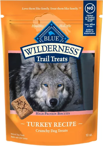 Miniatura 13 de Blue Buffalo Wilderness Trail Treats - Galletas crujientes para perros, sin granos, con alto contenido de proteínas, receta de pavo, bolsa de 24