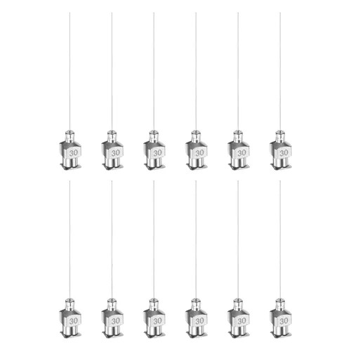 Miniatura 25 de HARFINGTON 12 agujas dispensadoras de acero inoxidable calibre 17, 1 1/2 pulgadas, tubo de aguja de pegamento de metal, puntas romas, Luer Lock