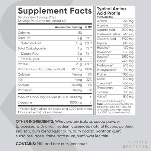 Miniatura 5 de Sports Research Proteína de suero de leche – Polvo de proteína aislada de suero para nutrición deportiva para construcción muscular magra