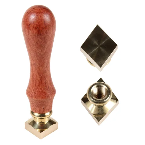Sello de cera de rombo, 1 unidad, cabeza de sello de cera de sellado de diamante en blanco, cabeza de sello de cera de latón retro, sin grabado,