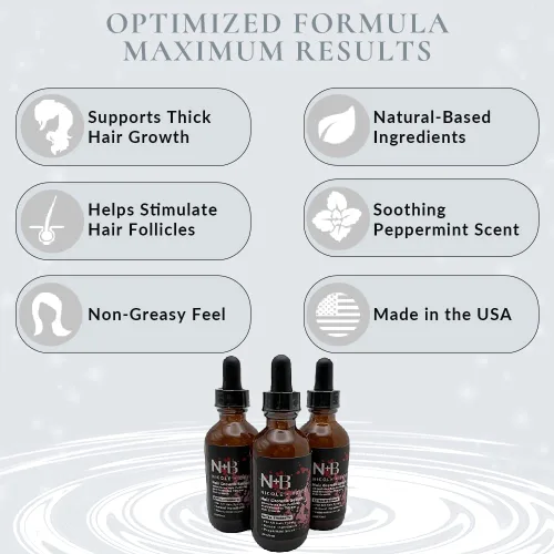 Miniatura 6 de N+B - Suero para el crecimiento del cabello, ayuda a promover un cabello más grueso, más lleno y saludable con biotina, fórmula de base natural