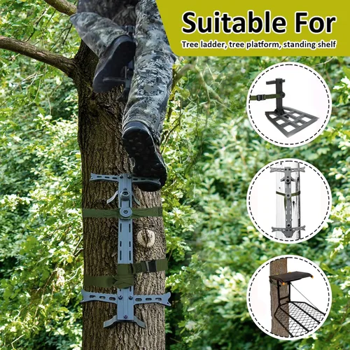 Miniatura 4 de Correas de repuesto para palos de escalada de caza, soporte de árbol resistente, correas de palo de escalada para fijar la mayoría de plataformas