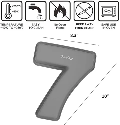 Miniatura 5 de Ducodocu Molde de silicona para tartas con números 3D, moldes para hornear, moldes novedosos para tartas, moldes para hornear bricolaje