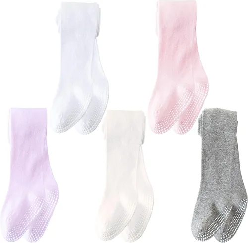 Mini angel Mallas de bebé antideslizantes para niña, mallas lisascon aspecto de zapato, mallas sin costuras, mallas de algodón cálidas,