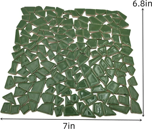 Miniatura 4 de 200g de azulejos de mosaico de cerámica para manualidades, azulejos de cerámica irregulares teñidos de 0.5 cm x 2 cm de porcelana para decoración