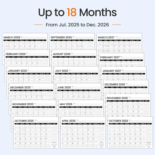 Miniatura 4 de SUNEE Calendario de escritorio 2026, 3 paquetes, calendario de 18 meses, octubre de 2025 a marzo de 2027, calendario de escritorio de 17 x 12