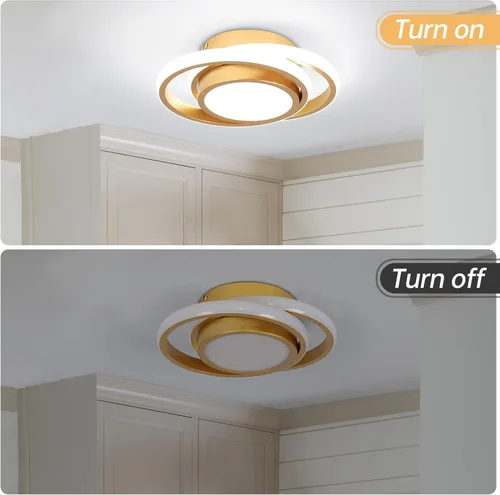 Miniatura 4 de CANEOE Lámpara de Techo LED Pequeña y Moderna, Dorada Redonda, Accesorios de Luz de Pasillo para Techos, Lámparas de Techo Interiores para Pasillo