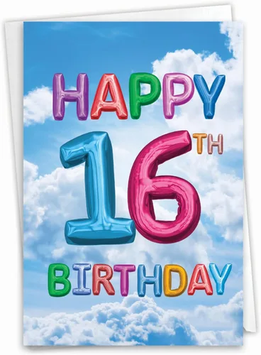 Miniatura 8 de NobleWorks - Divertida tarjeta de felicitación de cumpleaños de 16 años con sobre de 5 x 7 pulgadas (1 tarjeta) (no 3D, purpurina o brillante)
