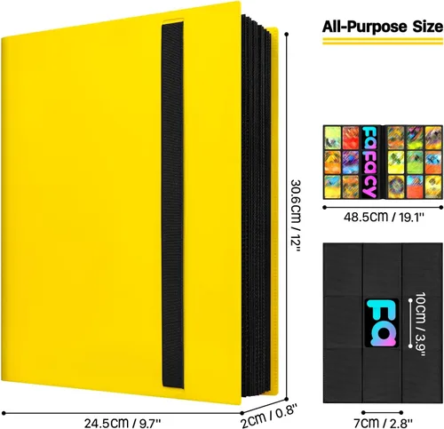 Miniatura 7 de Carpeta de tarjetas coleccionables de 9 bolsillos, carpeta de colección deportiva de alta calidad, libro de tarjetas con fundas de carga lateral