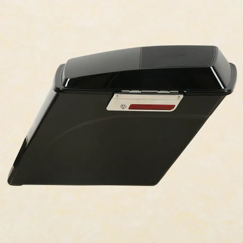 Miniatura 4 de Alforjas rígidas estiradas de 5 pulgadas con tapas de altavoz de 6 x 9 pulgadas+soportes de conversión cromados para Harley Davidson modelos Softail