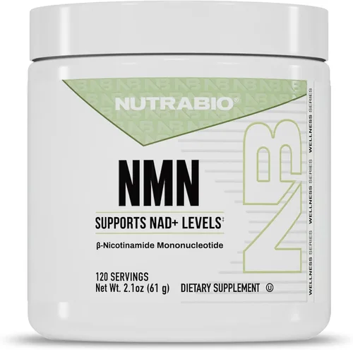 NutraBio NMN - Suplemento NAD, apoyo a la longevidad, aumenta los niveles de NAD, incrementa la energía celular, salud cerebral, envejecimiento