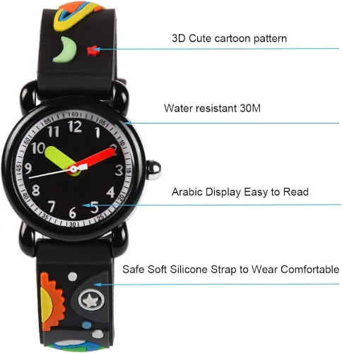 Miniatura 2 de Venhoo Relojes para niños, 3D, bonitos dibujos animados, impermeables, de silicona, para niños pequeños, regalos para profesores, para niños de 3 a