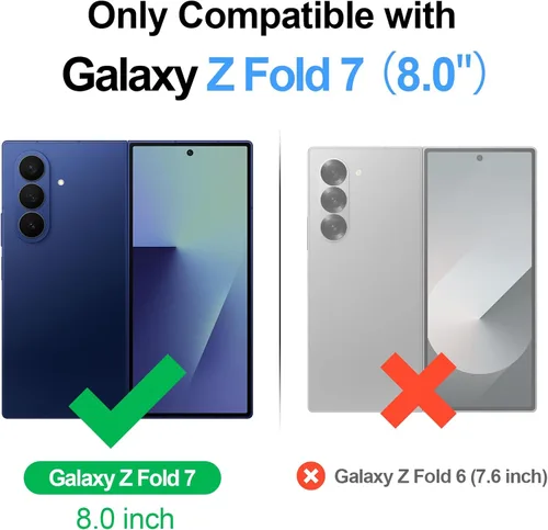 Miniatura 7 de SkyEagle Funda Cartera magnética desmontable compatible con Magsafe para Samsung Galaxy Z Fold 7 con tarjetero Protector de pantalla integrado