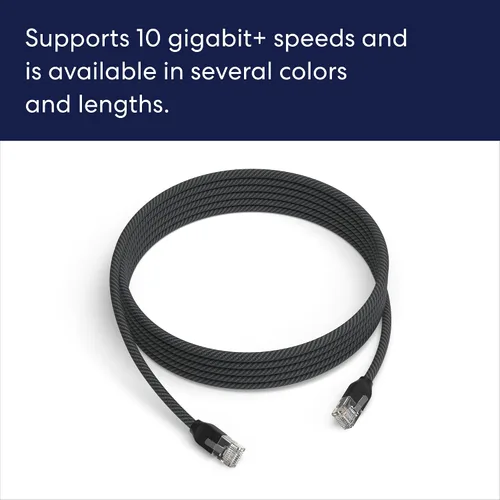 Miniatura 3 de Cable Ethernet Amazon eero CAT6a: Admite velocidades de más de 10 gigabits, 10 pies, paquete de 1, negro titanio Titanium Black