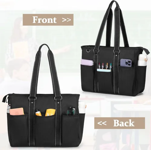 Miniatura 3 de Damero Bolsa de mano para profesores con funda acolchada para laptop, bolsa de trabajo para profesores, bolsa de utilidad para oficina, viajes