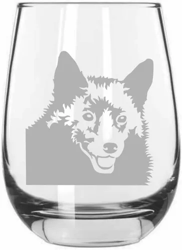 Miniatura 573 de Sakhalin Husky Dog - Copa de vino grabada personalizada de 15.25 onzas sin tallo