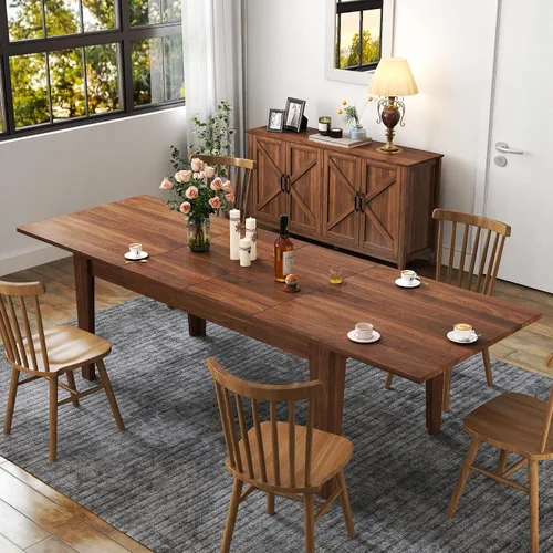 Miniatura 20 de SSLine Mesa de comedor rectangular extensible de 35 a 118 pulgadas, mesa de reuniones de conferencias súper larga para 6, 8, 12 personas, mesas