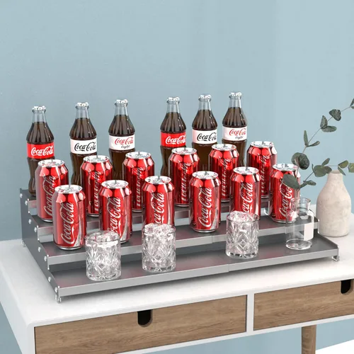 Miniatura 3 de Jojocross Organizador de especias expandible de 4 niveles para gabinete de cocina, diseño moderno y estante de almacenamiento antideslizante que 1