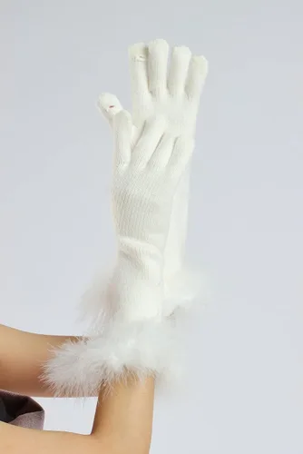 Miniatura 35 de Sahabowi Guantes de cuero para clima frío Manopla de lana cálida de invierno para mujeres