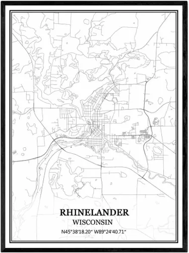 Miniatura 8 de TANOKCRS Kenosha - Póster impreso en lienzo con diseño de mapa de Estados Unidos de Estados Unidos, sin marco, moderno, en blanco y negro, regalo