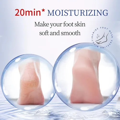 Miniatura 6 de ROUSE Mascarilla hidratante para pies, paquete de 6 calcetines hidratantes para spa, cuidado de pies agrietados y secos suaves - nicotinamida +