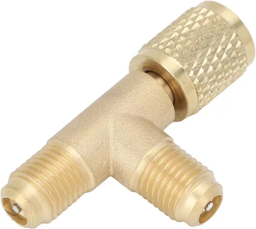 1/4 in válvula acoplador rápido adaptador en T, acoplador rápido acceso Tee HAVC vacío Tee adaptador de la camiseta refrigerante adaptador de la