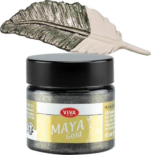 Miniatura 18 de Viva Decor Maya Gold (verde manzana) 1.52 onzas líquidas - Pintura acrílica metálica brillante para trabajos creativos en madera, vidrio