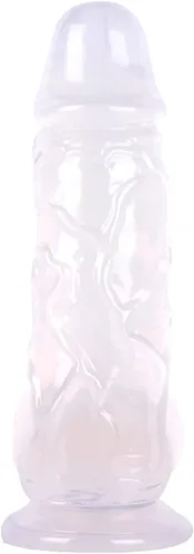 Miniatura 6 de Consolador transparente realista de 10 pulgadas con ventosas fuertes, consoladores de monstruos anales suaves para mujeres, juguetes sexuales, Claro