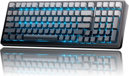 Miniatura 6 de x Aula F99 Pro Teclado mecánico para juegos 99% – Bluetooth inalámbrico, RF 2.4Ghz, teclado con cable USB-C con retroiluminación RGB, interruptores