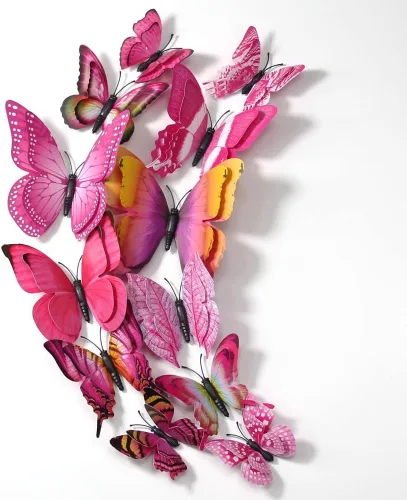 Miniatura 7 de 24 piezas de decoración de pared de mariposa, calcomanías de mariposa 3D para calcomanías de pared, decoración de mariposas magnéticas, calcomanías