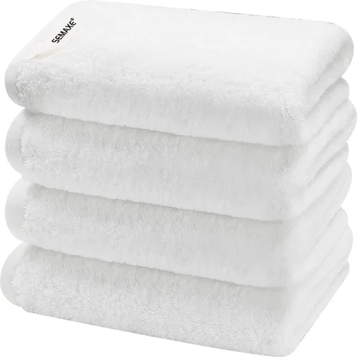 Miniatura 16 de SEMAXE Paquete de 12 toallas de mano para baño, toallas 100% algodón con bucles para colgar, suaves y altamente absorbentes, juego de toallas