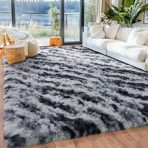 Miniatura 46 de Alfombras de área de 8x10 para sala de estar, alfombra shaggy grande ultra suave y esponjosa para dormitorio, alfombras de felpa mullida Blanco crema