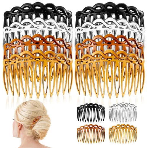 Peinetas de pelo francés, 8 piezas, peines laterales para el cabello, peines decorativos para mujeres, juego de accesorios de plástico para