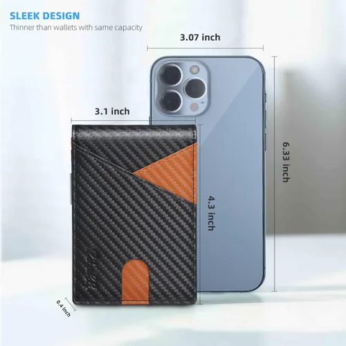 Miniatura 54 de Zitahli - Billeteras delgadas RFID para hombres, billetera de cuero flexible con clip de dinero, cartera minimalista con bolsillo frontal