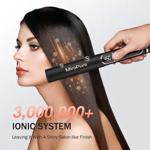 Miniatura 11 de MiroPure Alisadora de Cabello, Alisadora de Cabello con Placas de Titanio de 1 Pulgada con Calentamiento de 15S, Plancha de Cabello Profesional