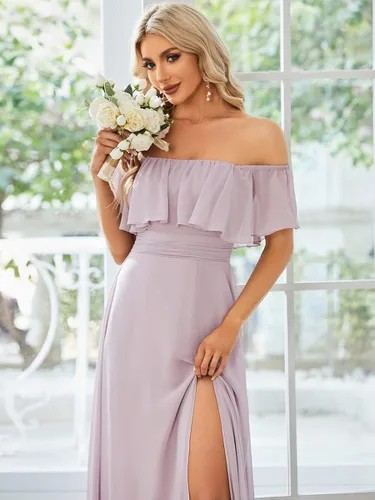Miniatura 5 de Ever-Pretty Womens Off The Shoulder Ruffle Party Dresses Side Split Beach Maxi Dress 00968