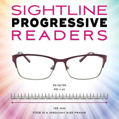 Miniatura 4 de Sightline Gafas de lectura progresivas para mujer, marco de metal de calidad óptica prémium 1.00