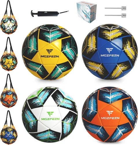 Miniatura 9 de MGZFEZN Youth Soccer Ball Size 3/4/5, Kids Outdoor Play Game Training Practice Soccer Ball for Teen Boy Girl Indoor Outdoor with 1 Pump 1 Net Bag