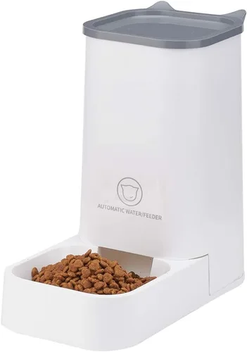 Miniatura 3 de XhuangTech Juego de alimentador automático, dispensador de agua de 1 galón y alimentador de alimentos para mascotas de 4.6 lbs, bebedero y comedero