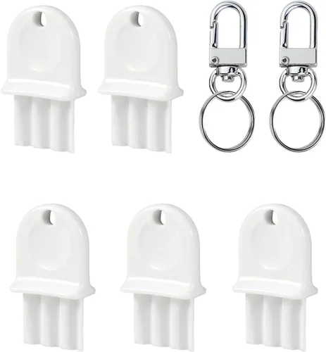 Paquete de 5 llaves dispensadoras de papel higiénico universal de plástico duro para dispensadores de toallas de papel y jabón, 2 llaveros incluidos