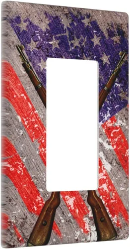 Miniatura 2 de Placa decorativa para interruptor de luz basculante con bandera estadounidense, placa de pared eléctrica decorativa de 1 banda, placa de cubierta