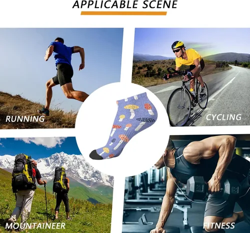 Miniatura 8 de devor Mens Athletic Socks Dress for Mens Socks No Show Athletic Socks Fashionable Mushrooms Funny Mushrooms Magic Mushrooms Plant Forest Sock