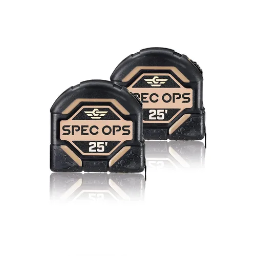 Miniatura 14 de Spec Ops Tools Juego de herramientas de cinta métrica de 16 pies y (2) 25 pies, hoja de doble cara de 1 pulgada, estuche de compuesto de grado