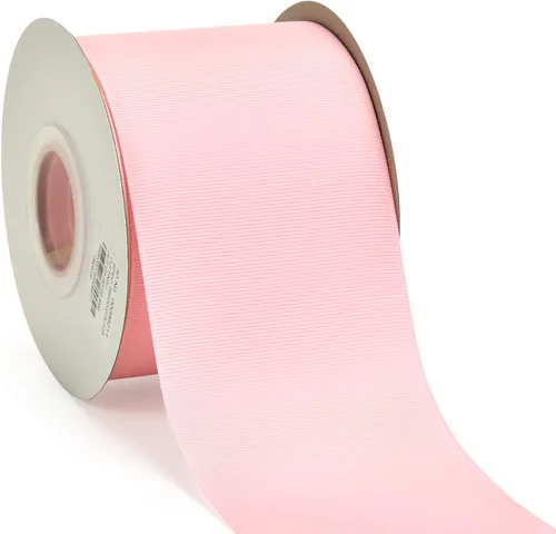 Miniatura 61 de YAMA Rollo de cinta de grogrén sólido, 1 pulgada, 25 yardas para cintas de envoltura de regalos, color blanco