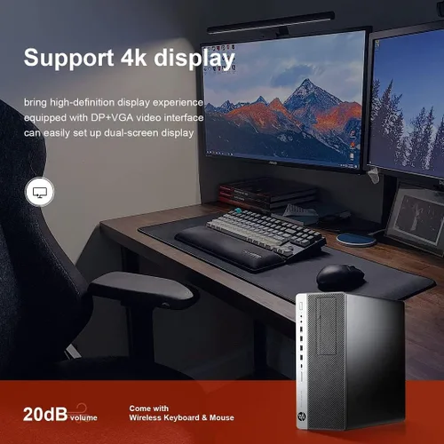 Miniatura 4 de HP Elitedesk 800 G3 SFF PC de sobremesa - Intel i7-6700, 32 GB de RAM, 512 GB NVMe SSD + 2 TB HDD, Wi-Fi 6 AX200, 2 monitores de 24 pulgadas